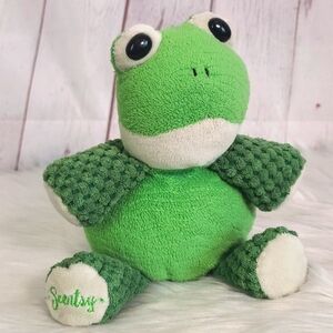 2012 Scentsy Buddy Ribbert the Frog Green Plush Scent Pack Pocket Stuffed Animal